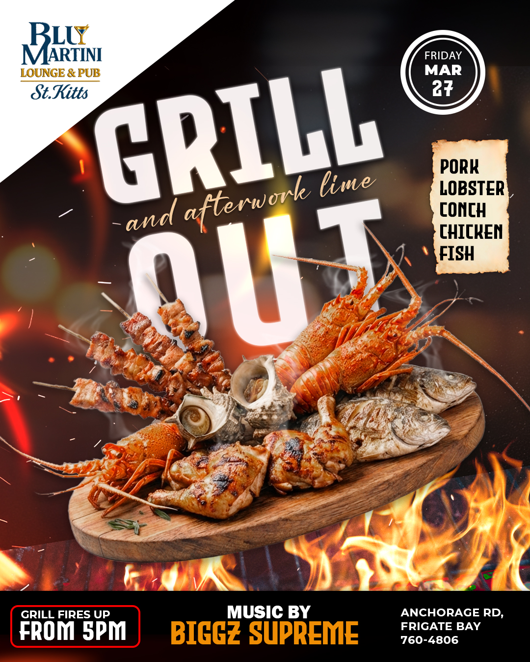 Blu Martini Grill Out promotion